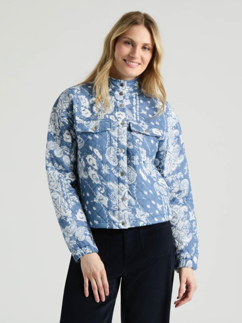 MEXX paisley print quilted snap button jacket